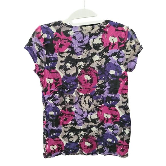 Axcess Womens Top Multi-Color Size Small 100% polyester Cap Sleeve Floral Design - Picture 2 of 12
